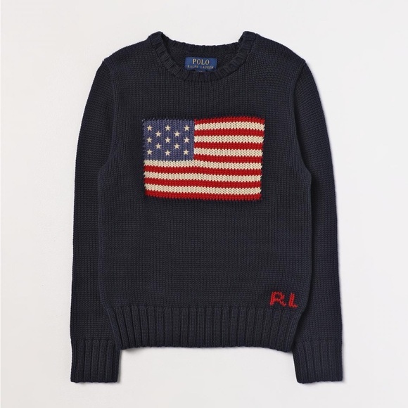 Polo Ralph Lauren Other - Polo by Ralph Lauren Dark Blue Sweater with Flag Design